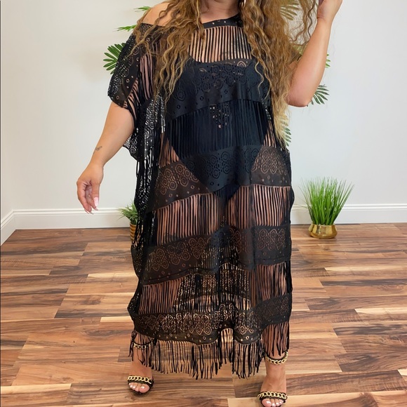 SHOPICANDIES Other - ‼️ Black Net Crochet Swim Wear Beach Pool Cover Up